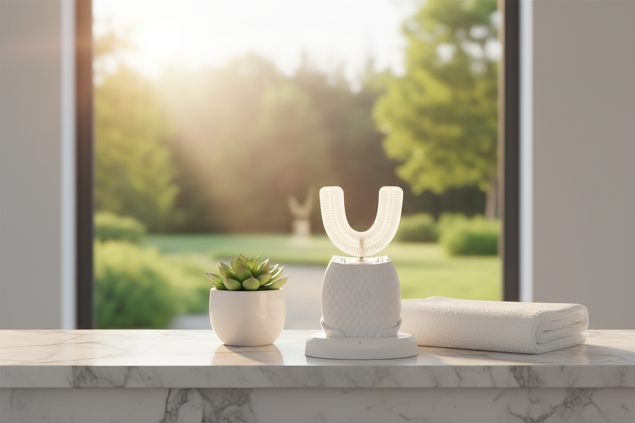 Dentra OmniBrush - White marble counter alternative