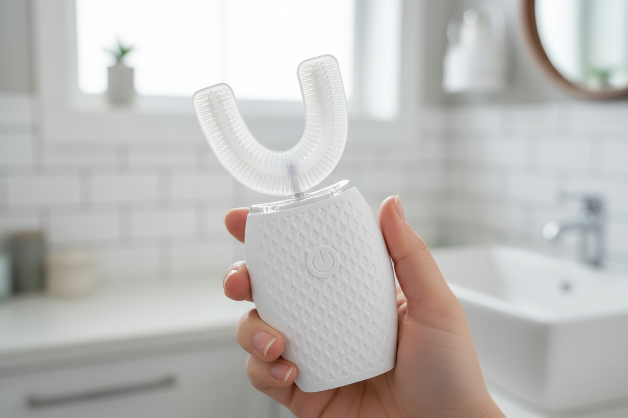 Dentra OmniBrush - White matching pink composition